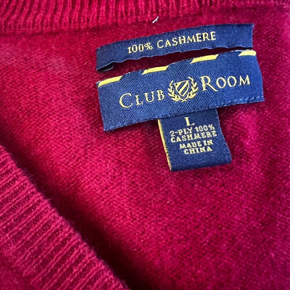 Club Room Men’s 100% Cashmere V-Neck Sweater | Large - Picture 4 of 4